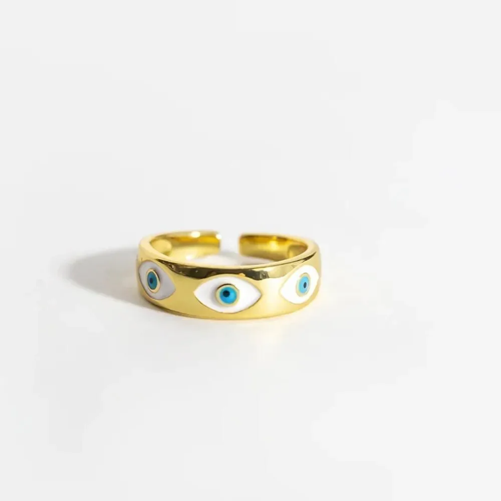 Gold Evil Eye Ring M1280